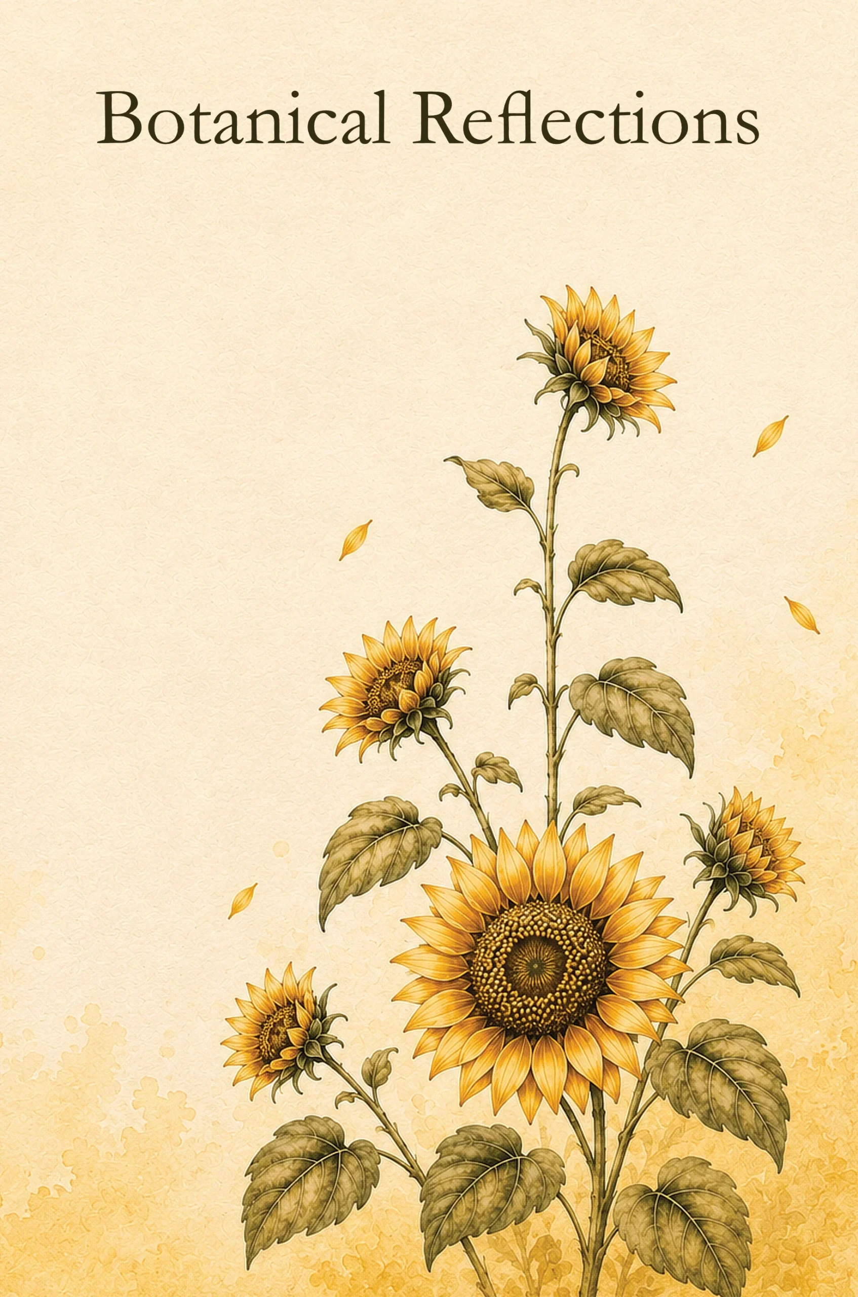 Botanical Reflections Sunflower Edition journal cover with an elegant sunflower-inspired design