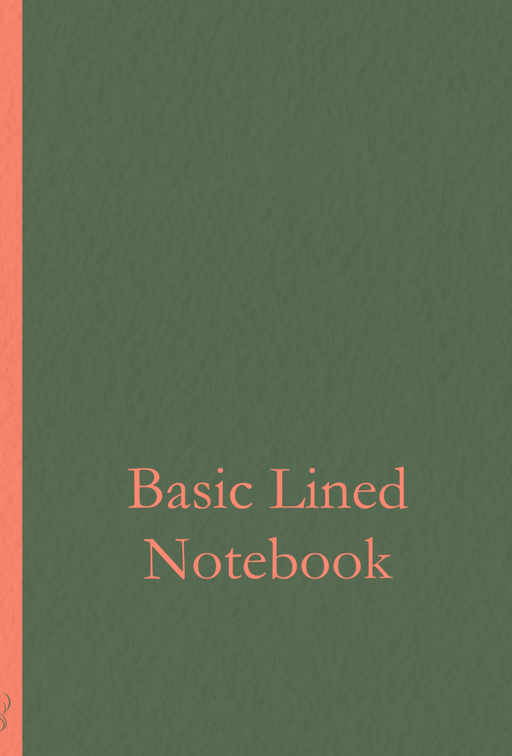 Basic Lined Notebook – Sage & Coral Edition | Front Cover Basic Lined Notebook Sage & Coral – Front Cover