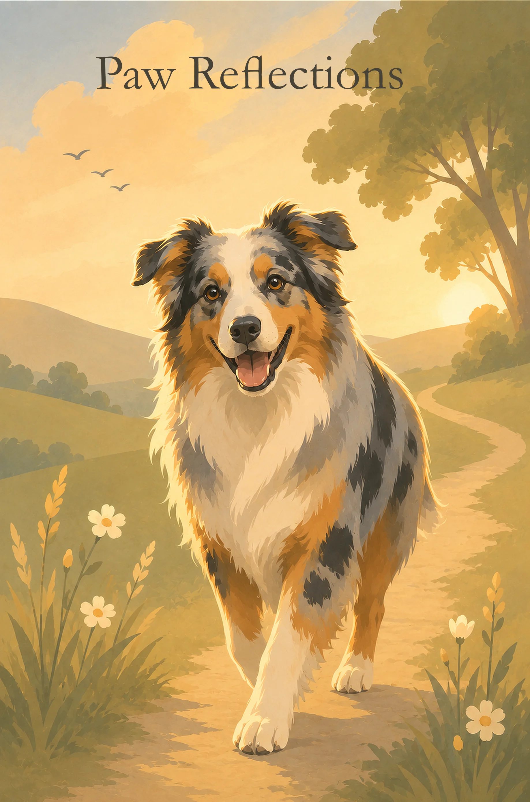 Paw Reflections Australian Shepherd Edition Journal Cover Paw Reflections Australian Shepherd Edition journal cover featuring an australian shepherd illustration by Phaelory