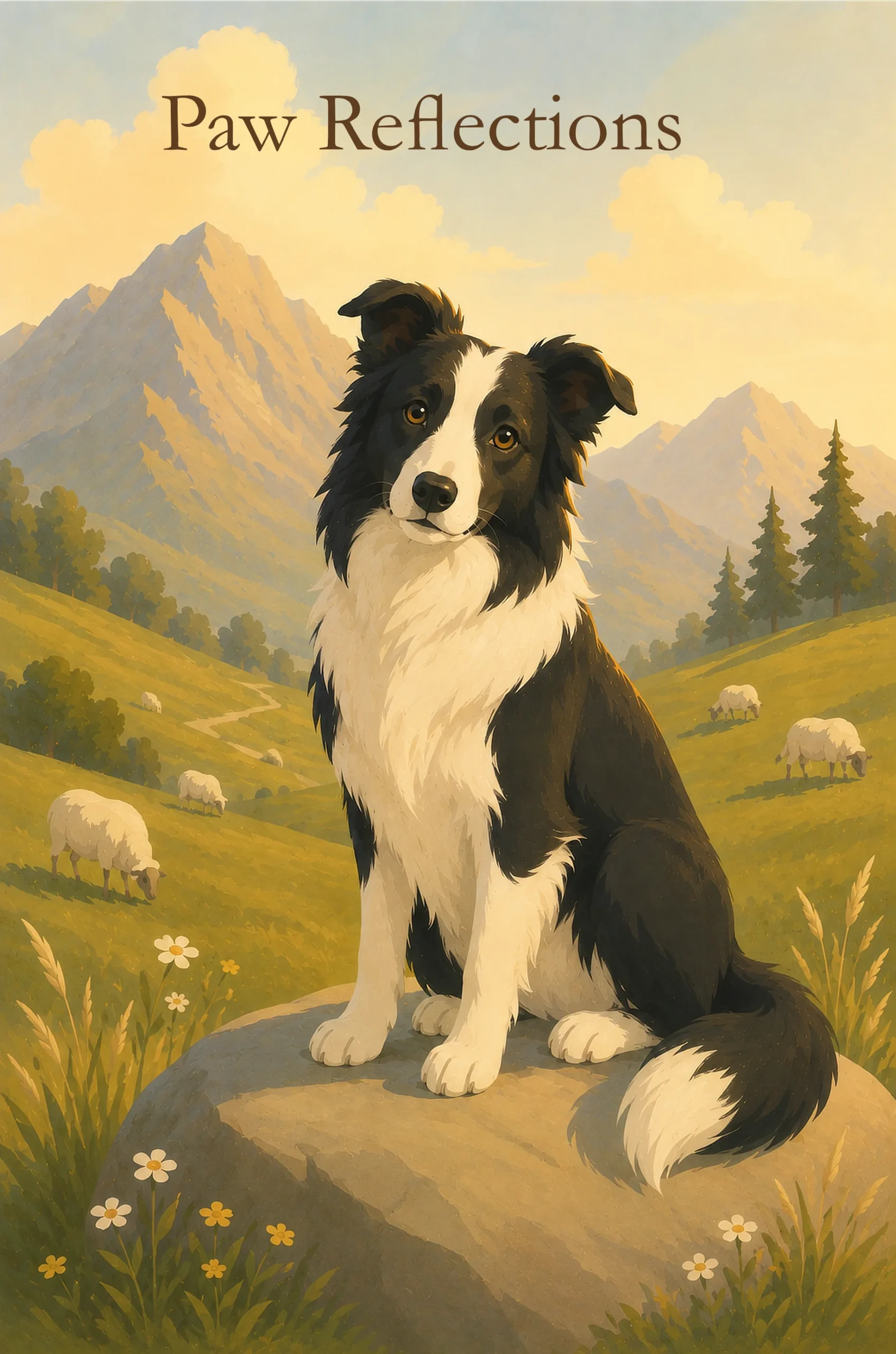 Paw Reflections Border Collie Edition Journal Cover Paw Reflections Border Collie Edition journal cover featuring a border collie illustration by Phaelory