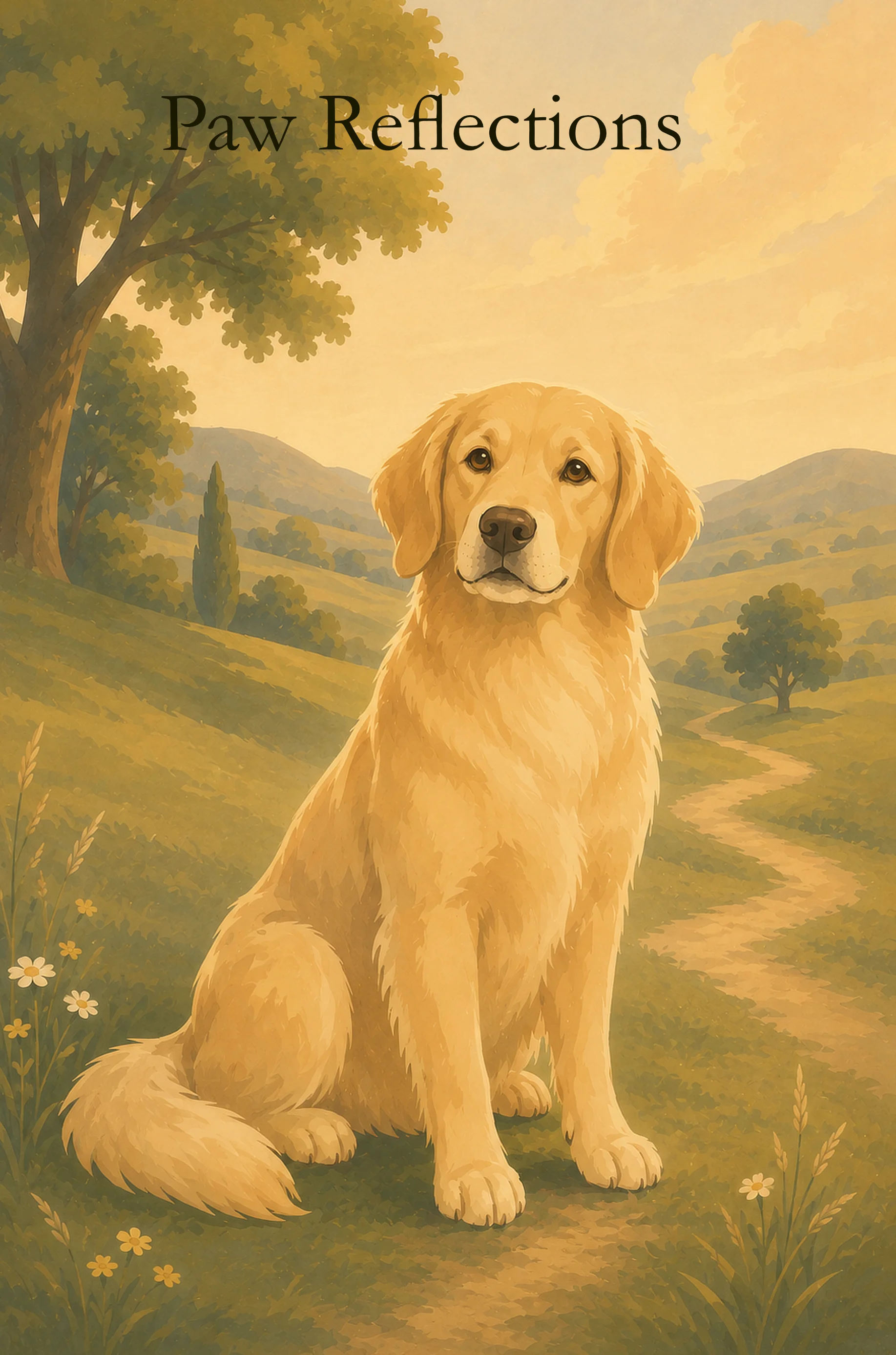 Paw Reflections Golden Retriever Edition Journal Cover Paw Reflections Golden Retriever Edition journal cover featuring a golden retriever illustration by Phaelory
