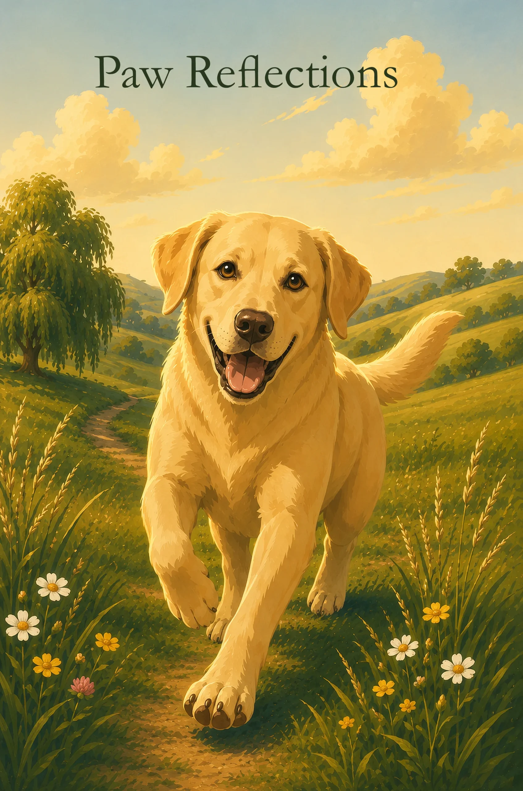 Paw Reflections Labrador Edition Journal Cover Paw Reflections Labrador Edition journal cover featuring a Labrador dog illustration by Phaelory
