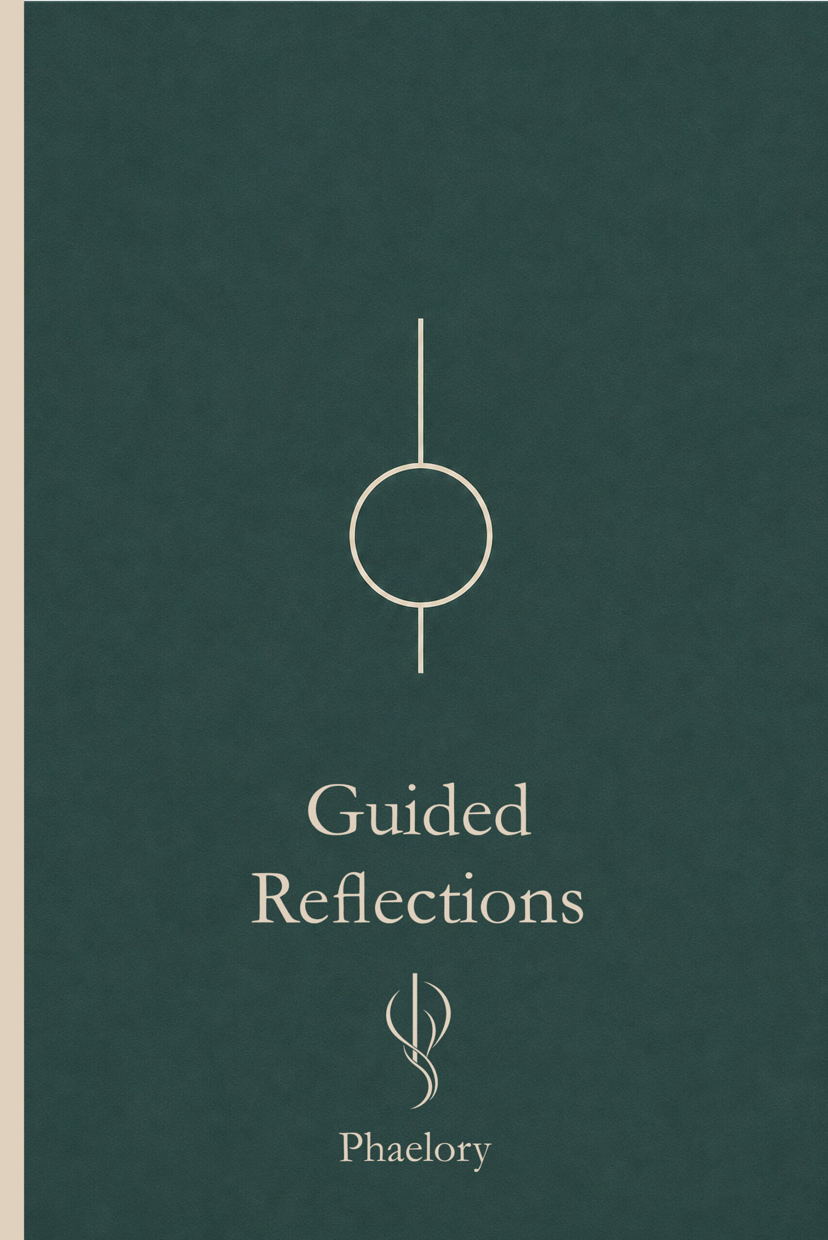 Phaelory Guided Reflections Lined Edition Petrol Variant journal cover with elegant guided reflection design